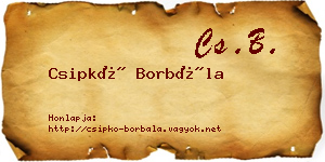 Csipkó Borbála névjegykártya